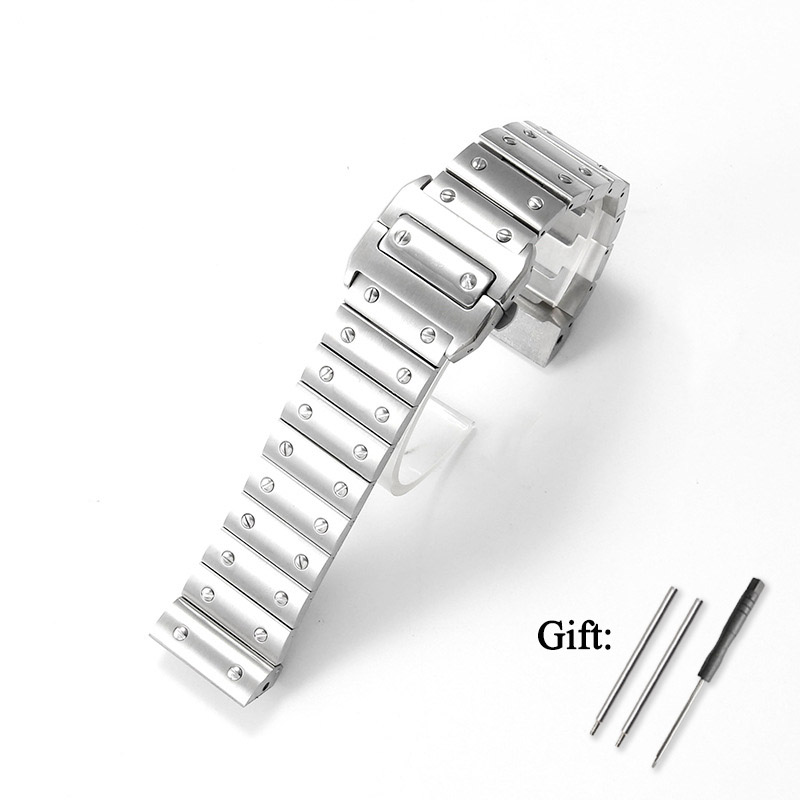 Cartier Watch Santos - สายนาฬิกาสแตนเลสคุณภาพสูงขนาด 23 มม. สำหรับนาฬิกา Cartier Santos