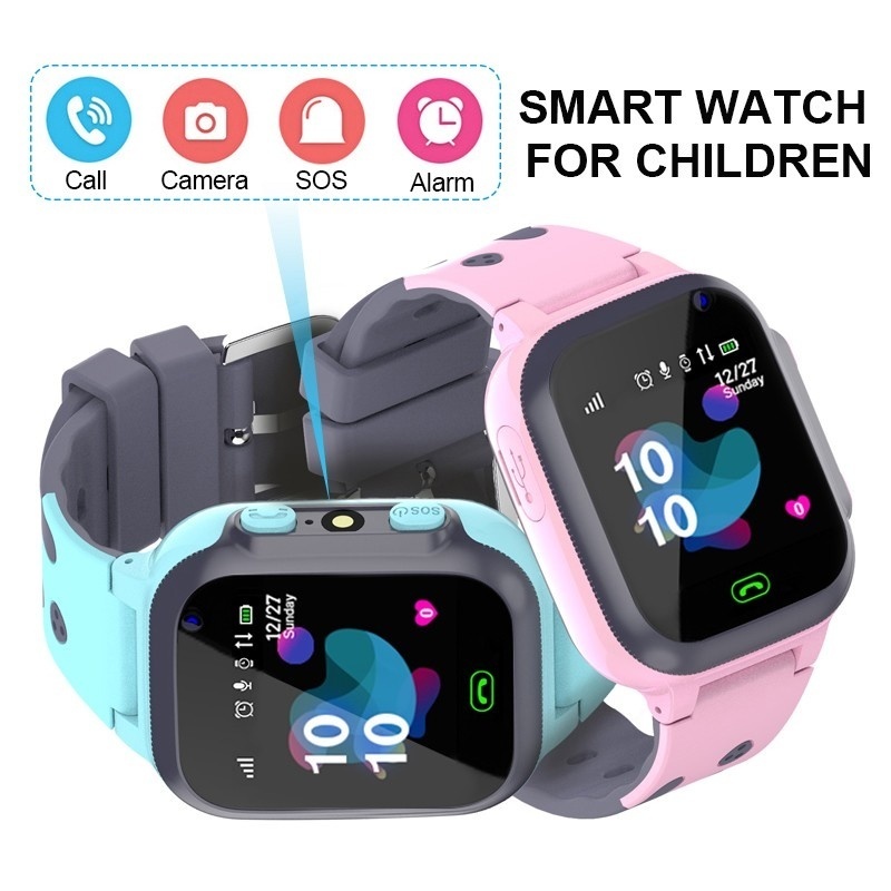 Smartwatch Watches For Kid Boy With Alarm - เด็กดูสมาร์ทนาฬิกาอัจฉริยะกันน้ําสําหรับเด็กหนุ่มๆสาวๆของขวัญที่มีหน้าจอสัมผัสกล้องปลุก SOS โทรตําแหน่งติดตาม