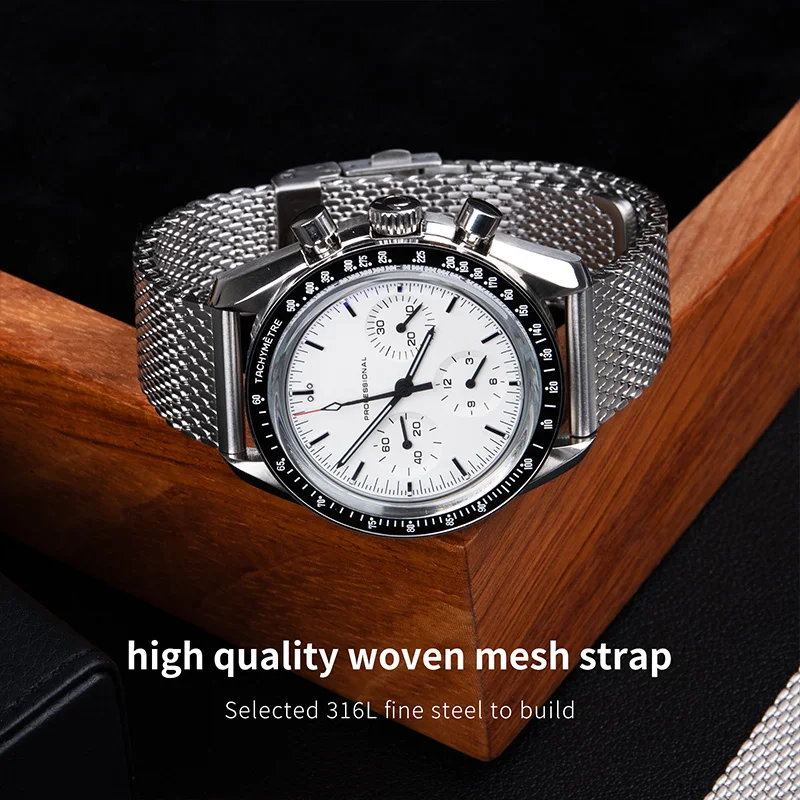 Tissot Watches Smartwatch - สายนาฬิกาสแตนเลสสตีล 316L แบบถัก Milanese ขนาด 20