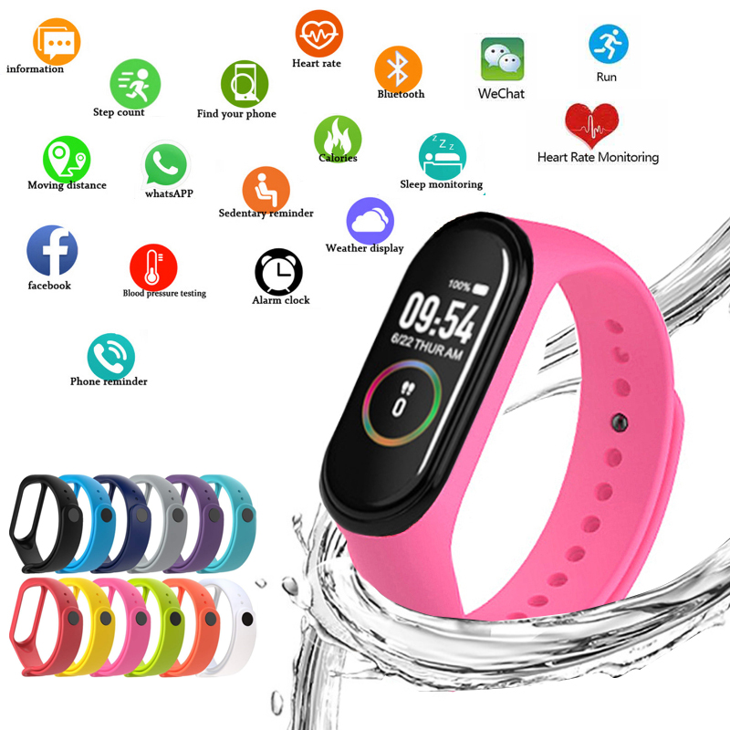 Smartwatch Ladies Watches Branded - M4นาฬิกาสมาร์ทกีฬาสายรัดข้อมือสำหรับผู้หญิง LED Screen Fitness Tracker บลูทูธกันน้ำนาฬิกาแบรนด์กีฬานาฬิกา