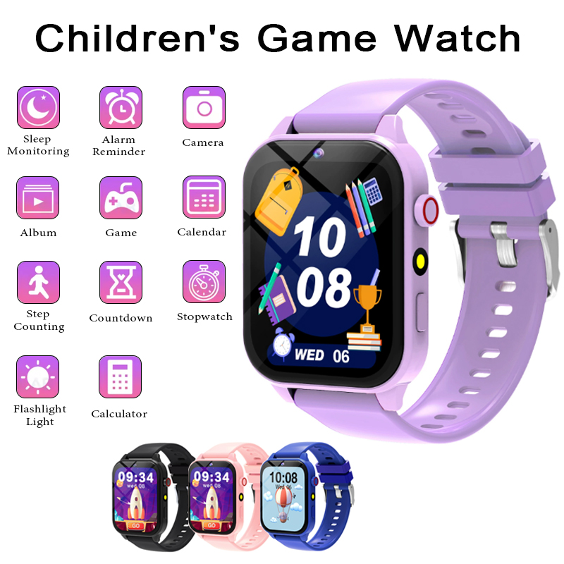 Smartwatch Watches For Kid Boy With Alarm - สมาร์ทวอทช์เกมเด็กนาฬิกา 1.83 นิ้วจอแสดงผลเครื่องวัดการนอนหลับกล้องนาฬิกาปลุกเด็กสร้อยข้อมือสำหรับชายหญิงของขวัญ