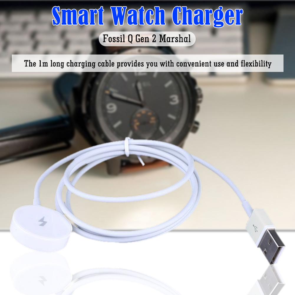 Fossil Watches Smartwatch Charger - 1 ม. สมาร์ทวอทช์เครื่องชาร์จแม่เหล็กป้องกันการลัดวงจรเครื่องชาร์จ USB แท่นชาร์จสายไฟอุปกรณ์เสริมสำหรับฟอสซิล เจน