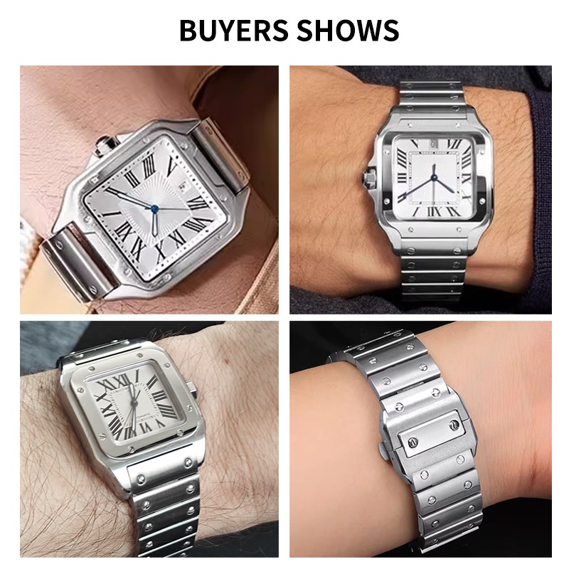 สายนาฬิกาสแตนเลสคุณภาพสูงขนาด  - Cartier Watch Santos บทวิจารณ์และราคา